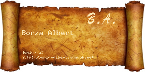 Borza Albert névjegykártya